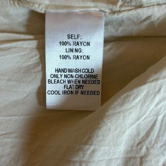 Lulus To the Sea Light Beige Embroidered Cold Shoulder Dress Womens Size Medium - Picture 11 of 14